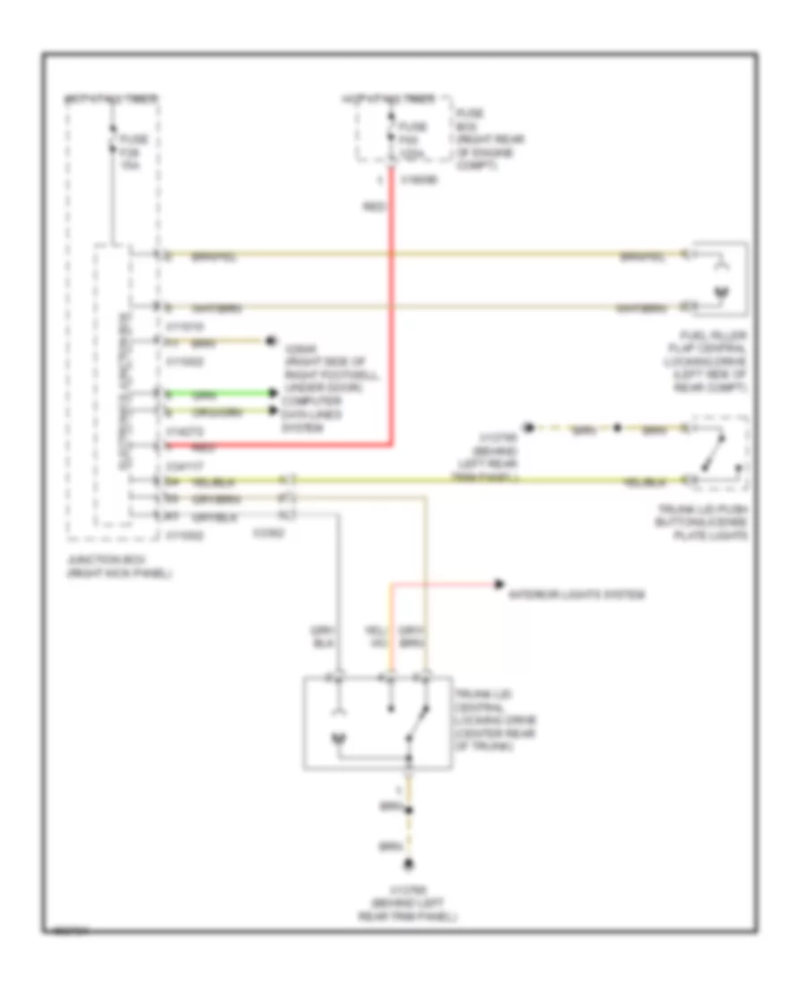 Trunk  Fuel Door Release Wiring Diagram, Convertible for MINI Cooper S 2014