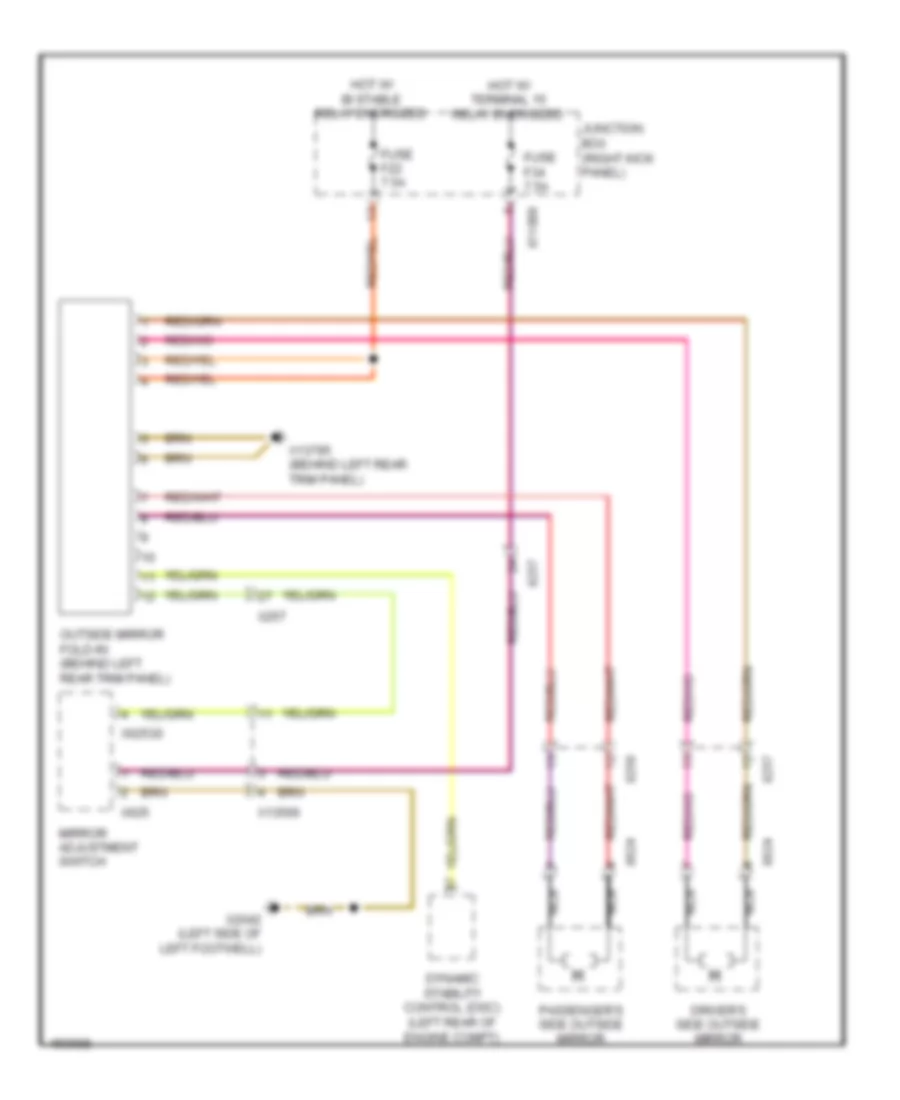 Fold back Mirrors Wiring Diagram for MINI Cooper S Clubman 2014