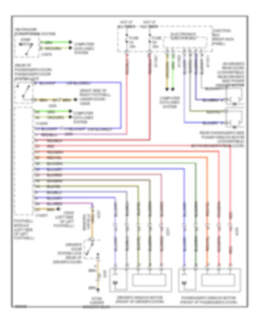 Power Windows Wiring Diagram, Roadster for MINI Cooper S Clubman 2014