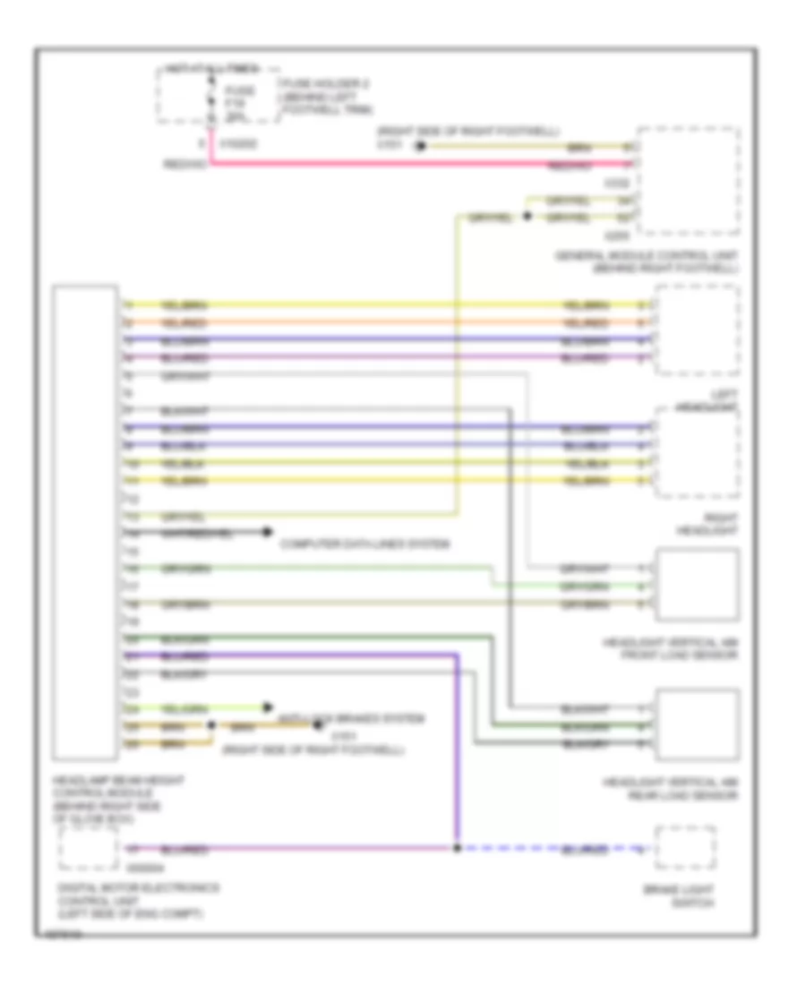 Headlamps Leveling Wiring Diagram for MINI Cooper 2004