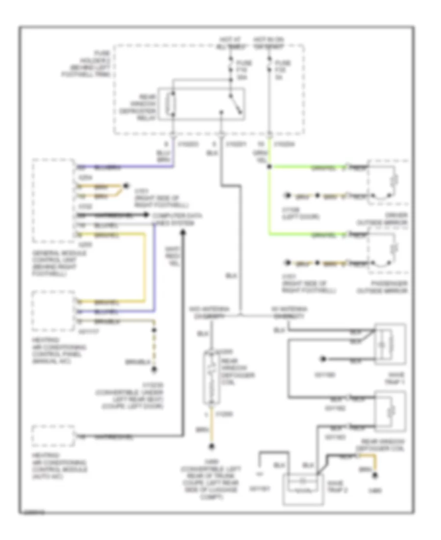 Rear Defogger  Heated Mirrors Wiring Diagram for MINI Cooper S 2006