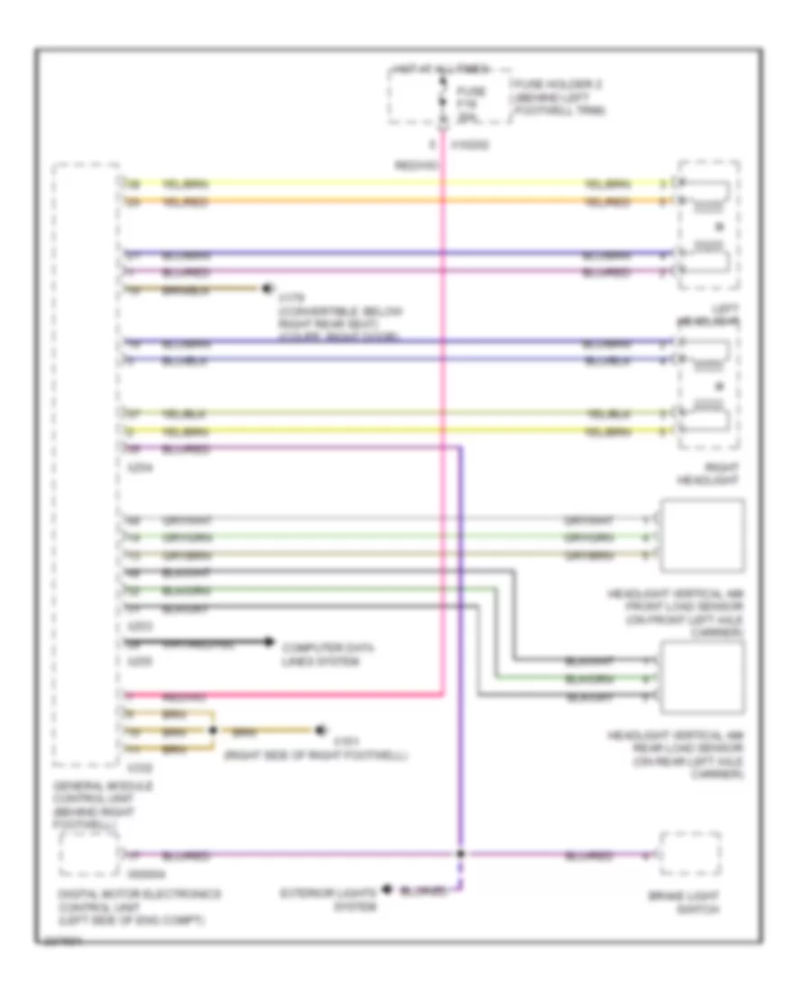 Headlamps Leveling Wiring Diagram for MINI Cooper S 2006