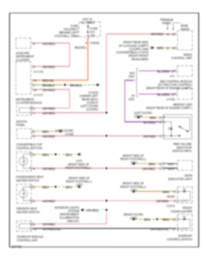 Instrument Illumination Wiring Diagram for MINI Cooper S 2006