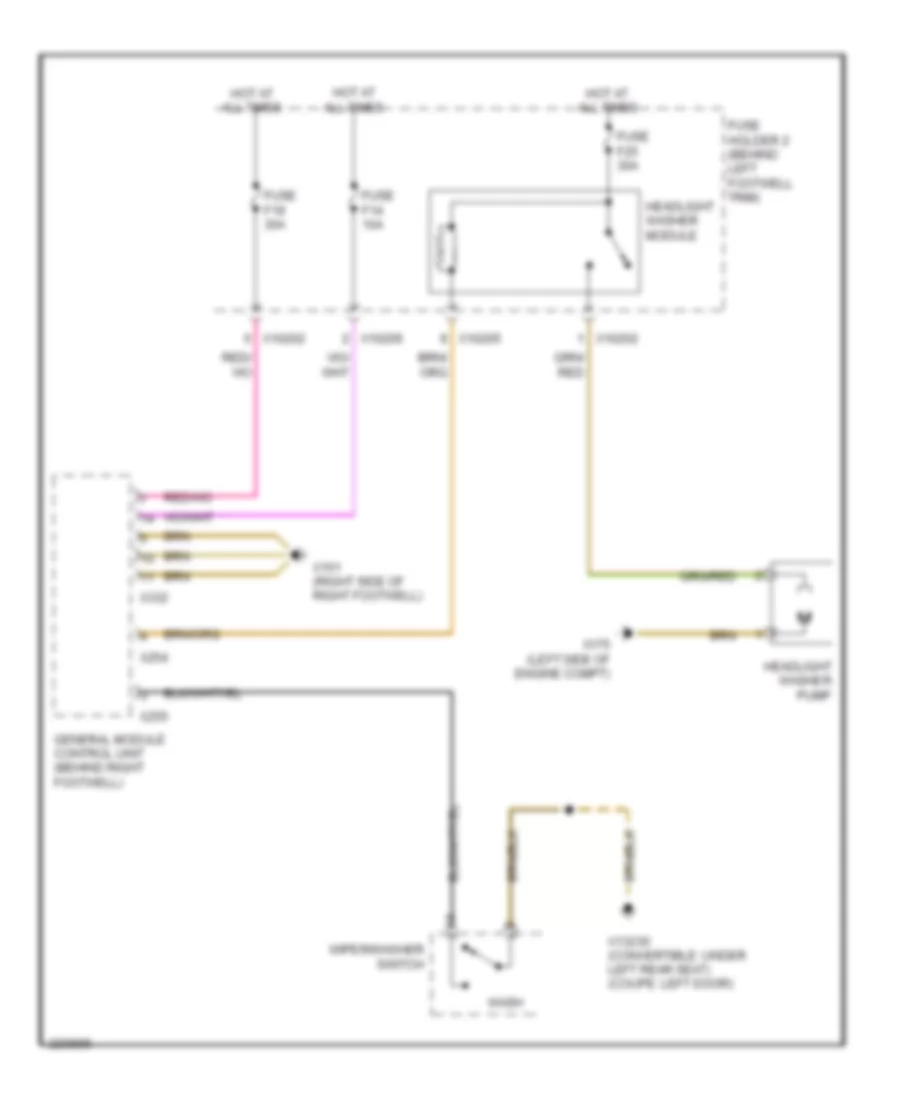 Headlamp Washer Wiring Diagram for MINI Cooper S 2006