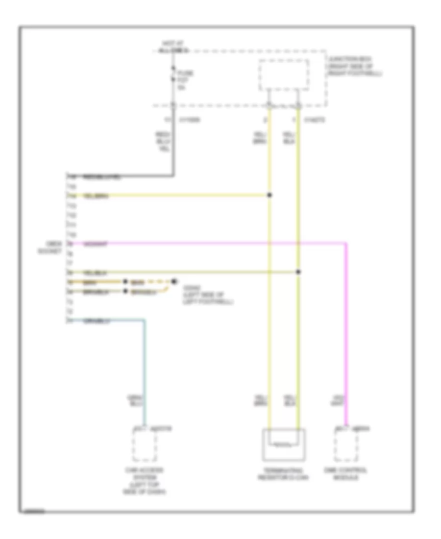 Data Link Connector Wiring Diagram, Except Convertible for MINI Cooper 2008