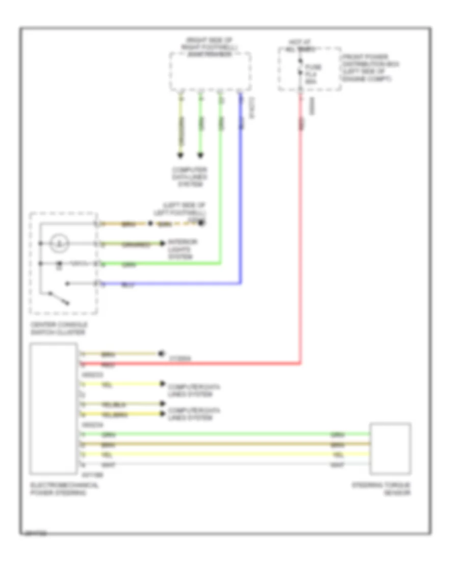 Electronic Power Steering Wiring Diagram, Except Convertible for MINI Cooper 2008