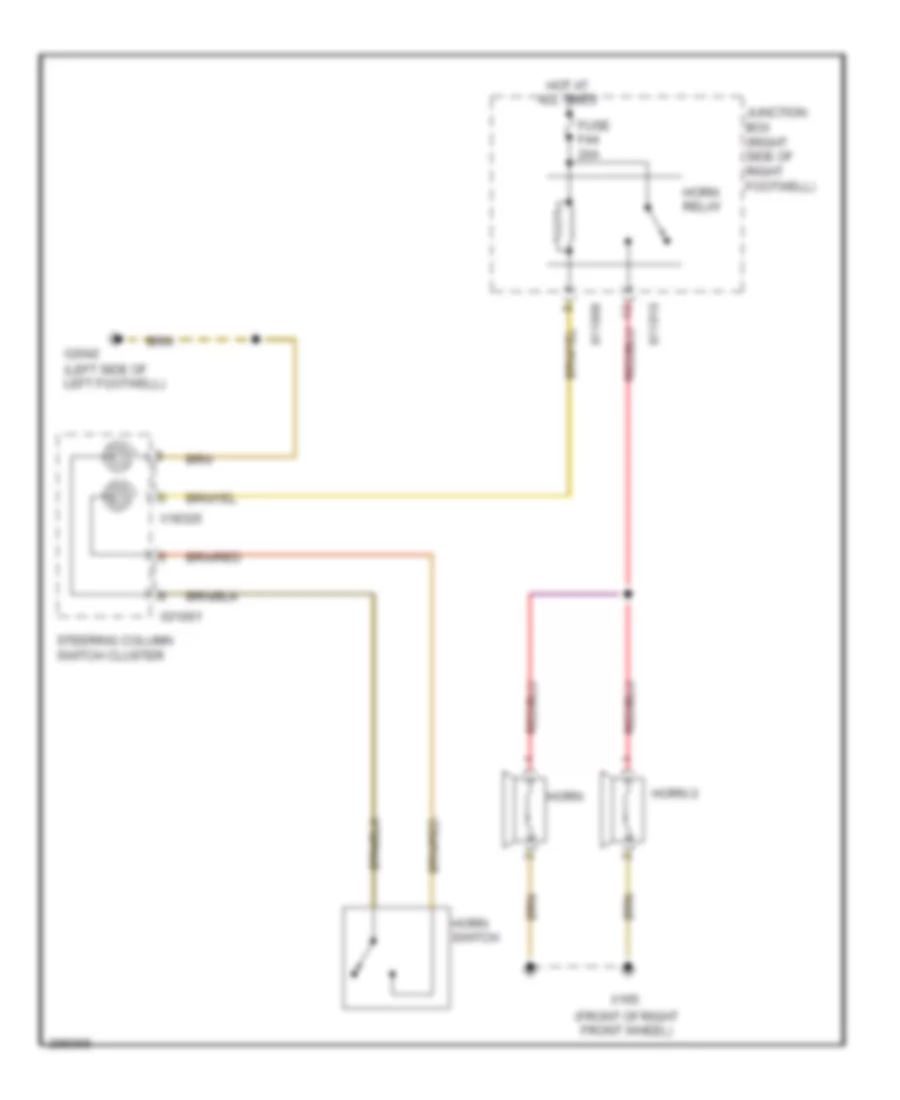 Horn Wiring Diagram, Except Convertible for MINI Cooper 2008