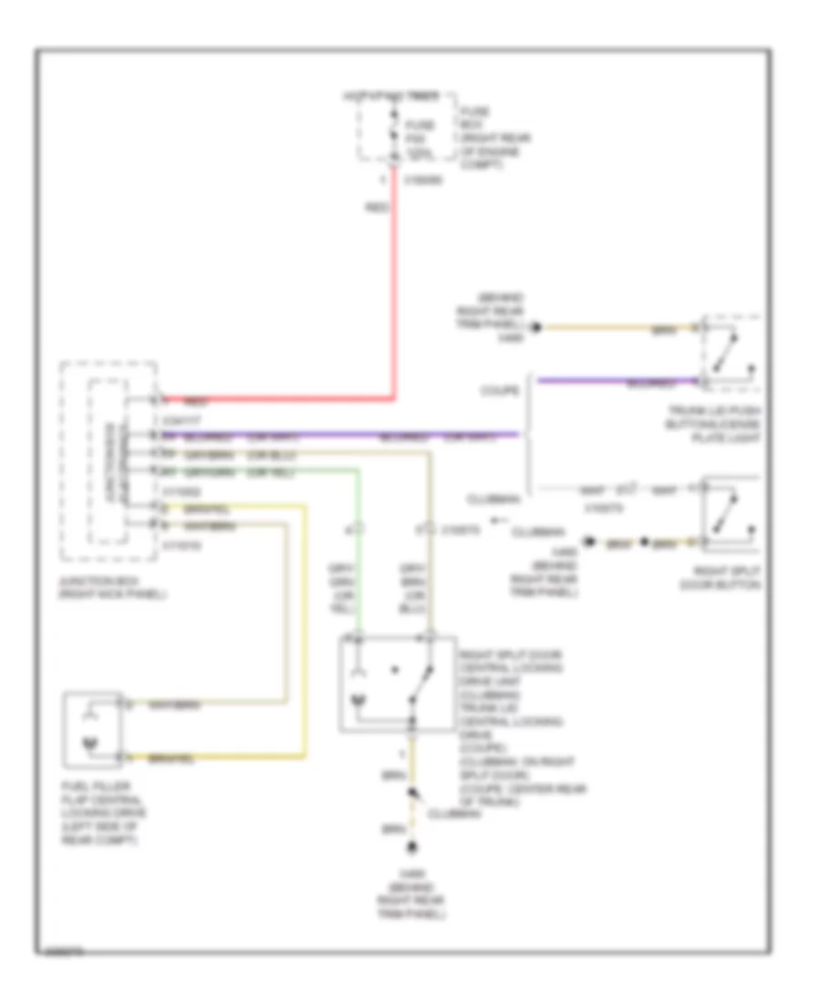 Trunk  Fuel Door Release Wiring Diagram, Except Convertible for MINI Cooper 2010