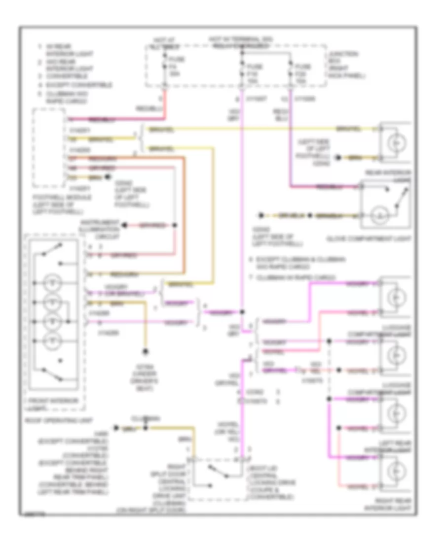 Courtesy Lamps Wiring Diagram without Interior Lights Package for MINI Cooper Clubman 2012