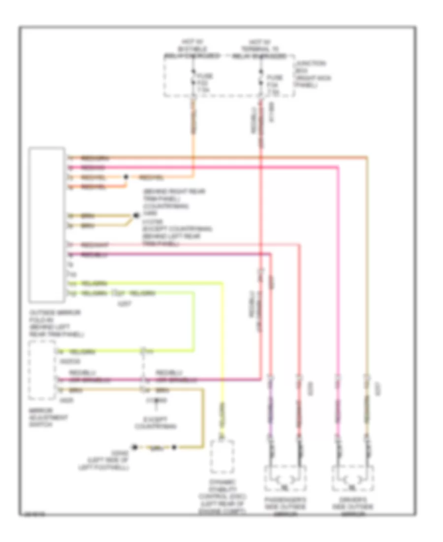 Fold back Mirrors Wiring Diagram for MINI Cooper Clubman 2012