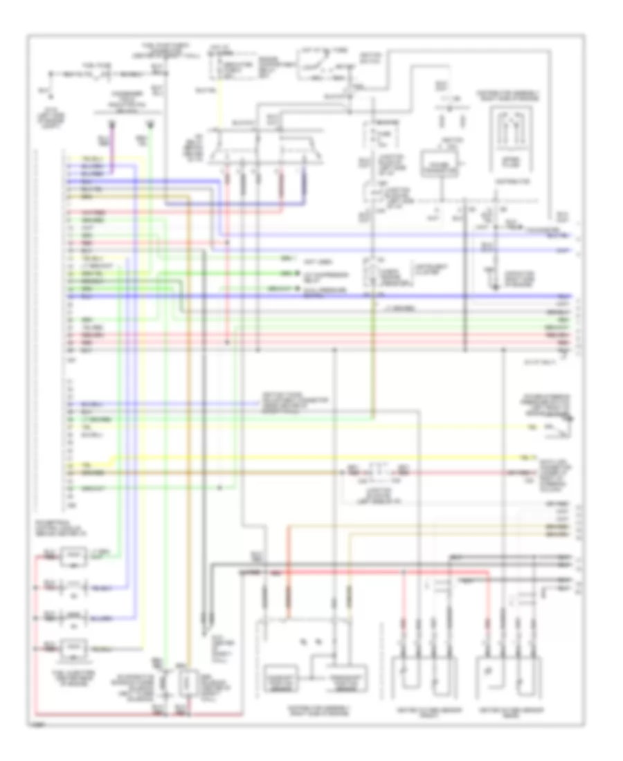 2.4L SOHC, Электросхема системы управления двигателя федеральный (1 из 2) для Mitsubishi Galant ES 1995