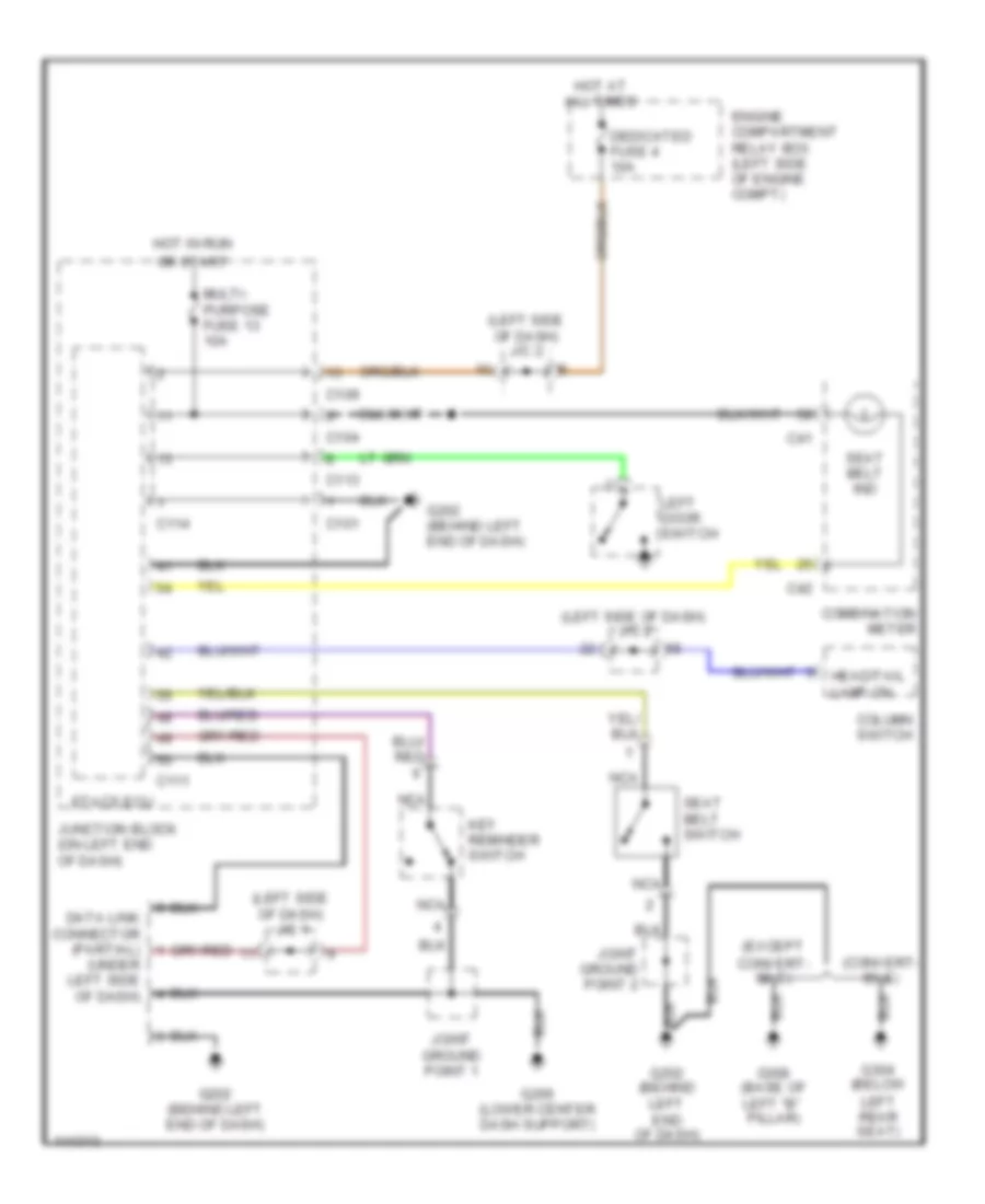 Электросхема предупреждающей системы для Mitsubishi Eclipse GS 2001