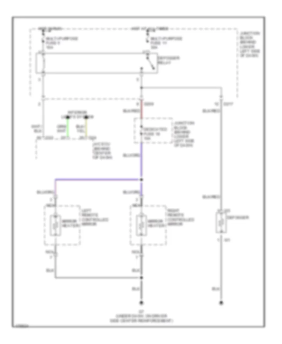 Электросхема подогрева стекол и зеркал, С Авто A/C для Mitsubishi Montero Limited 2004