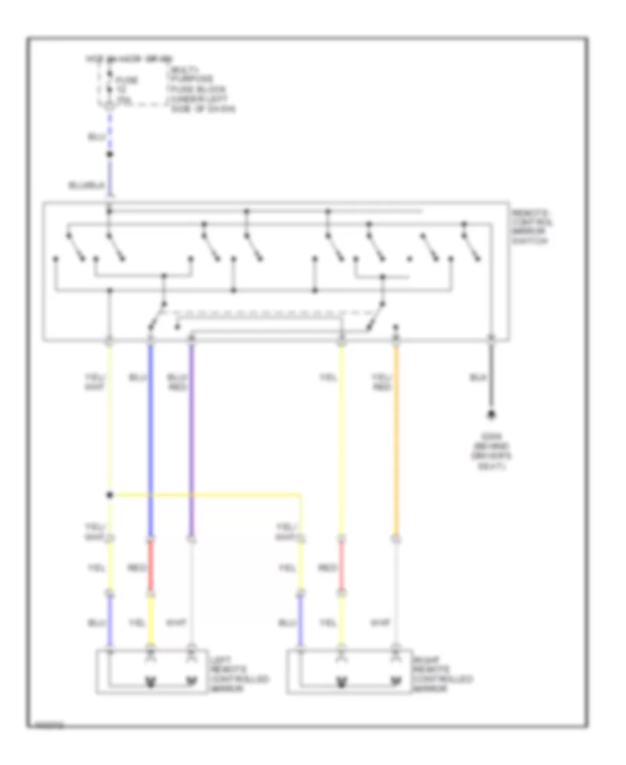Электросхема привода зеркал для Mitsubishi Van LS 1990