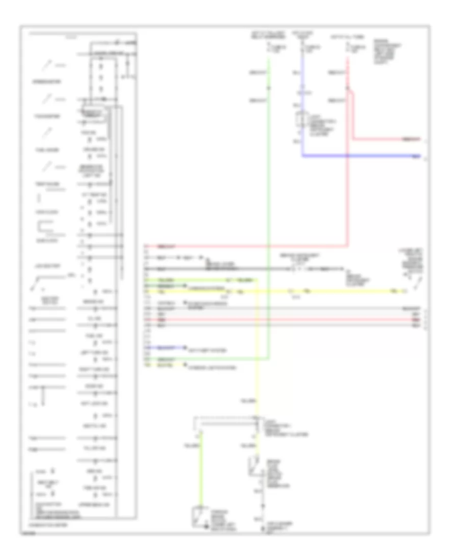 Электросхема панели приборов, С Мультисистема связи (1 из 2) для Mitsubishi Endeavor LS 2011