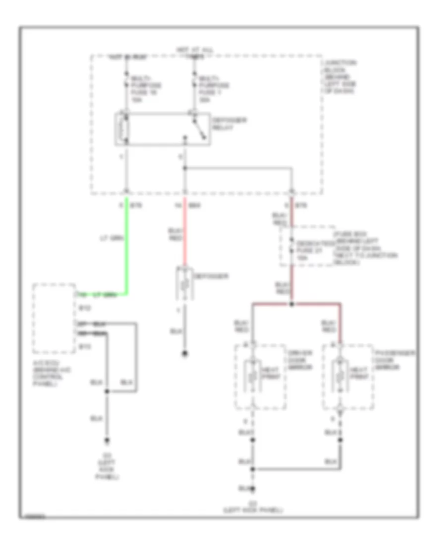 Электросхема подогрева стекол и зеркал для Mitsubishi Diamante LS 2002