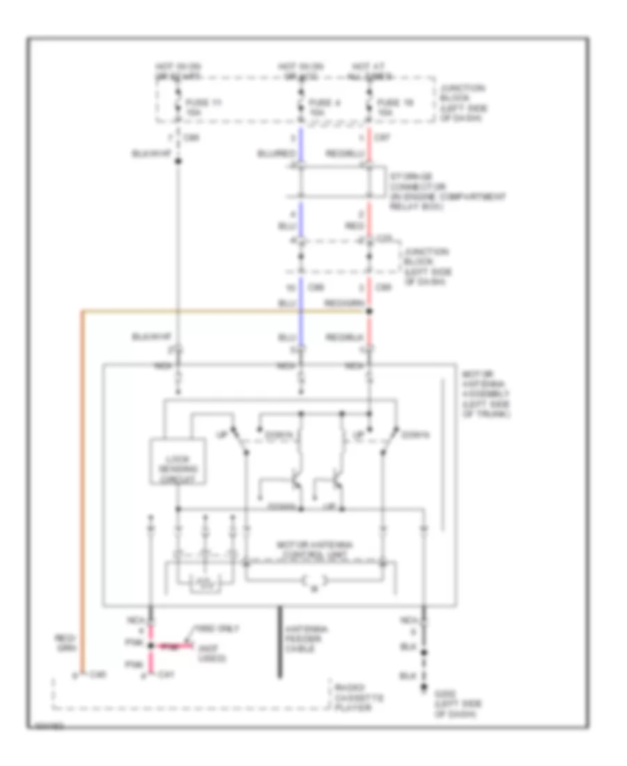Электросхема антенны для Mitsubishi Diamante LS 1992
