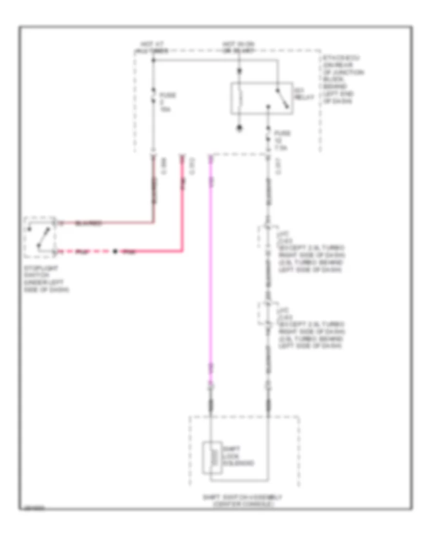 Shift Interlock Wiring Diagram, Except Evolution, CVT for Mitsubishi Lancer Evolution GSR 2012