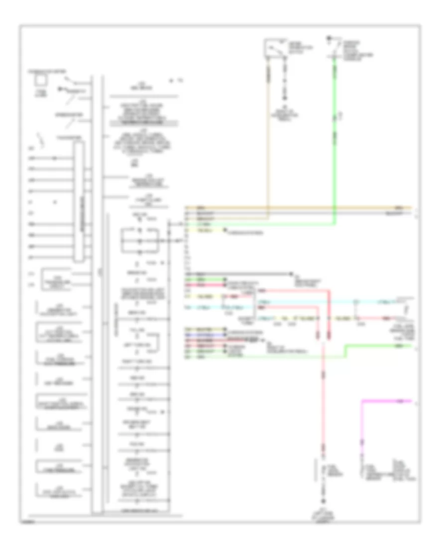 Instrument Cluster Wiring Diagram, Except Evolution (1 of 2) for Mitsubishi Lancer Evolution GSR 2012