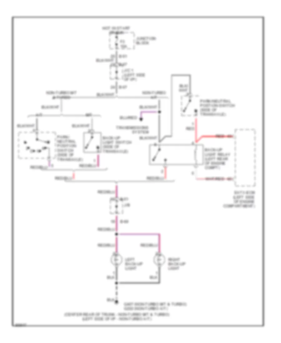 Back up Lamps Wiring Diagram for Mitsubishi Eclipse GS T 1995