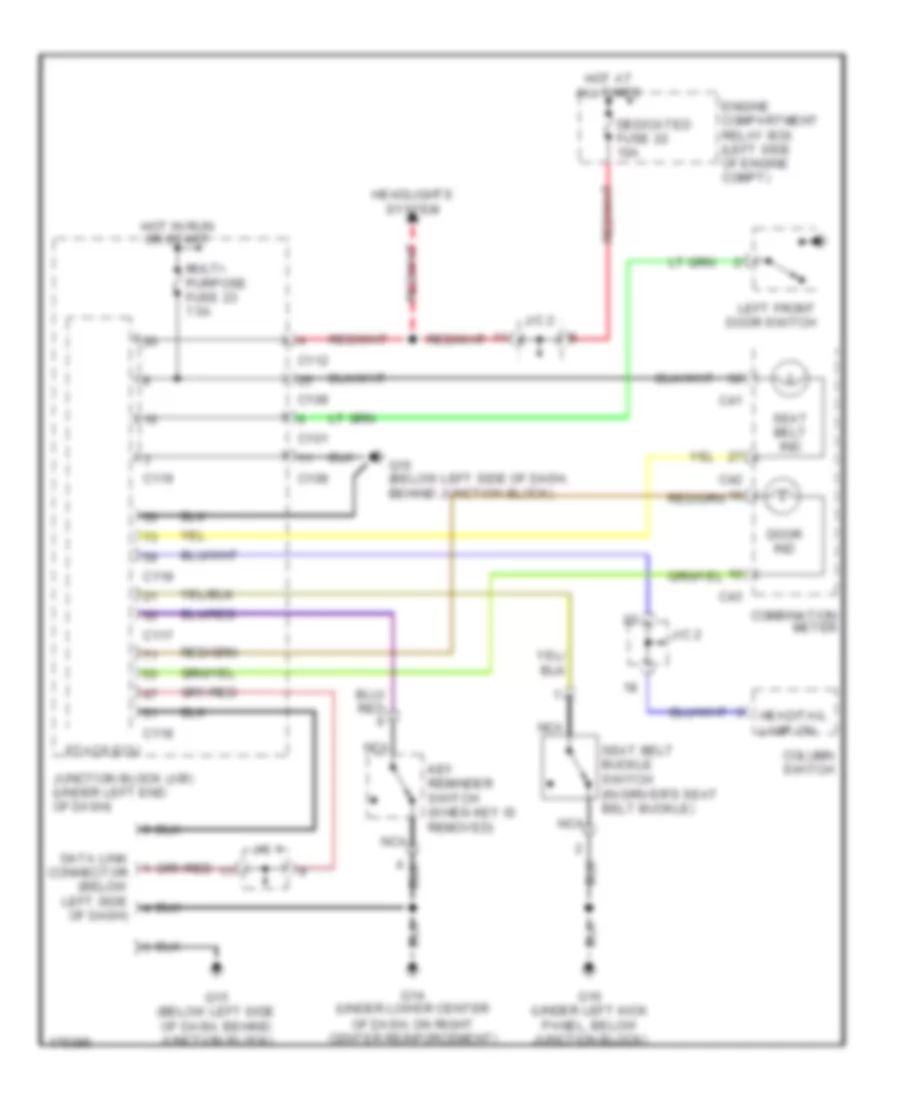 Warning Systems Wiring Diagram for Mitsubishi Eclipse GS 2004