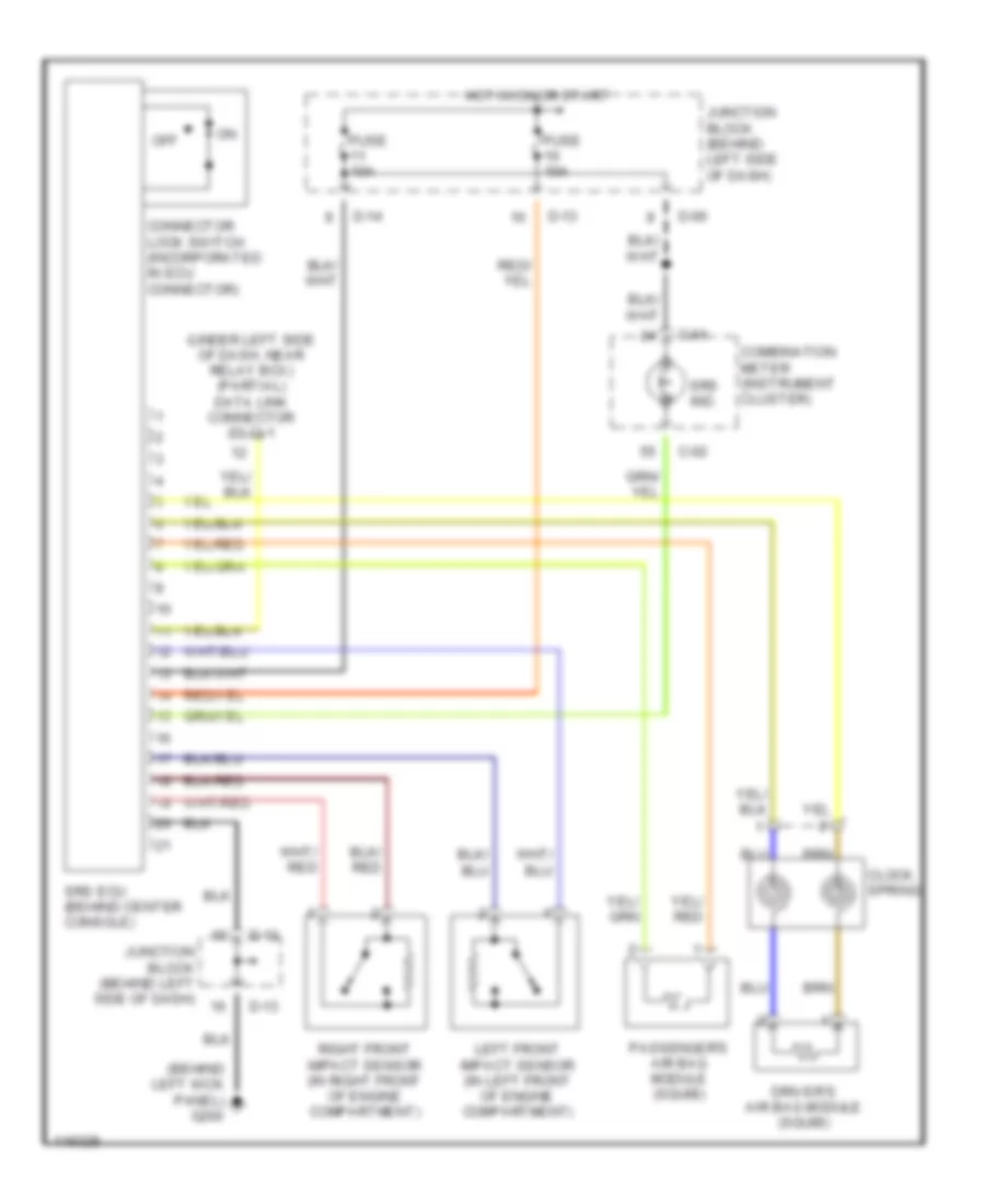 Supplemental Restraint Wiring Diagram for Mitsubishi Montero Sport LS 1999