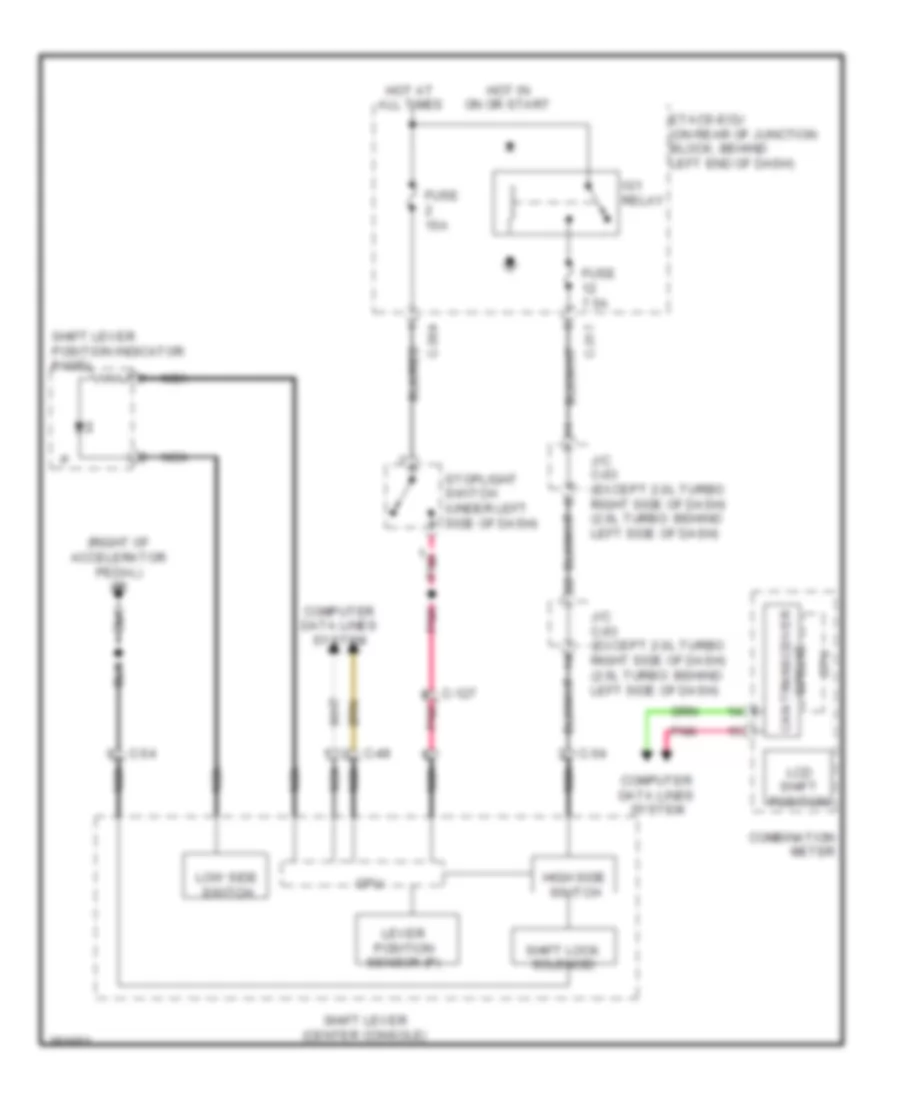 Shift Interlock Wiring Diagram, Except Evolution, TC-SST for Mitsubishi Lancer Evolution MR 2012