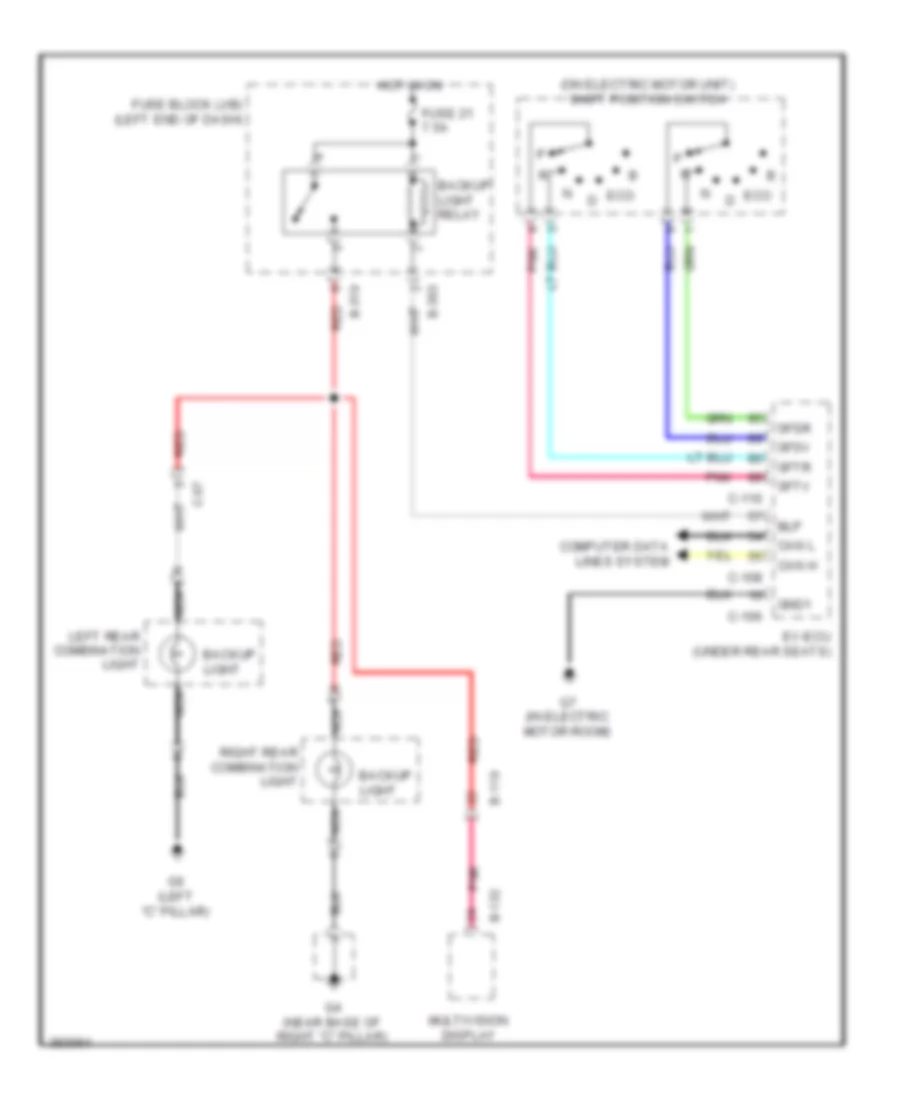 Backup Lamps Wiring Diagram for Mitsubishi i MiEV ES 2014
