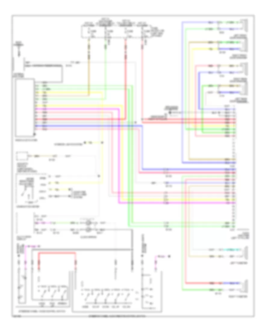 Radio Wiring Diagram without Multi Communication System with Amplifier for Mitsubishi i MiEV ES 2014