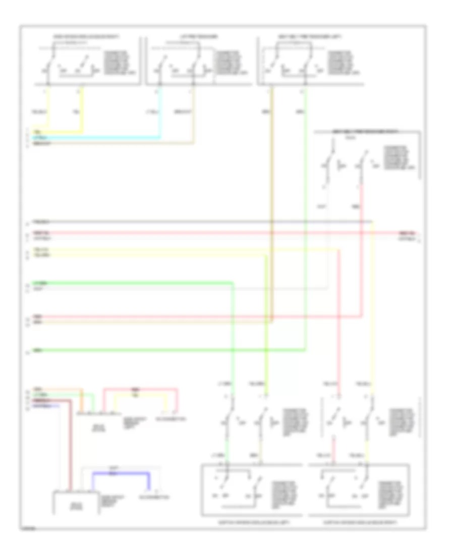 Supplemental Restraints Wiring Diagram, Except Evolution (2 of 4) for Mitsubishi Lancer Evolution MR 2008