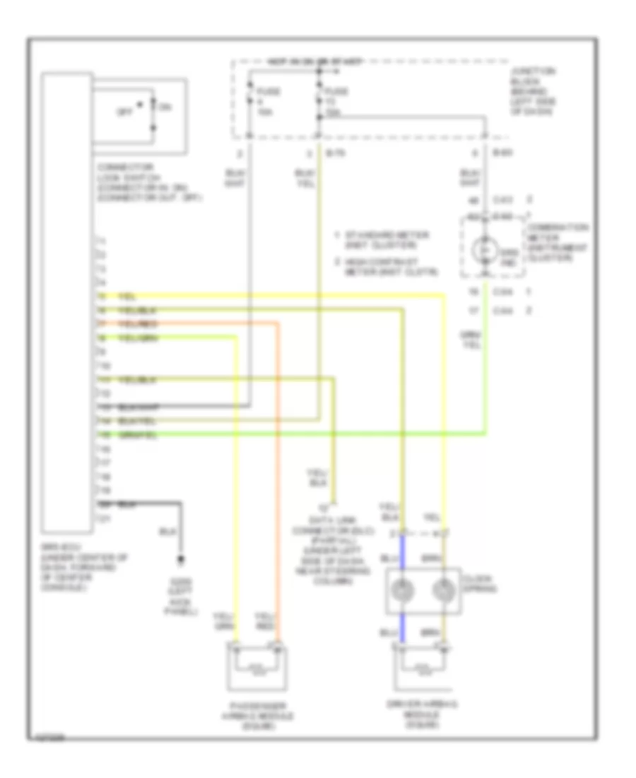Supplemental Restraint Wiring Diagram for Mitsubishi Diamante ES 2000