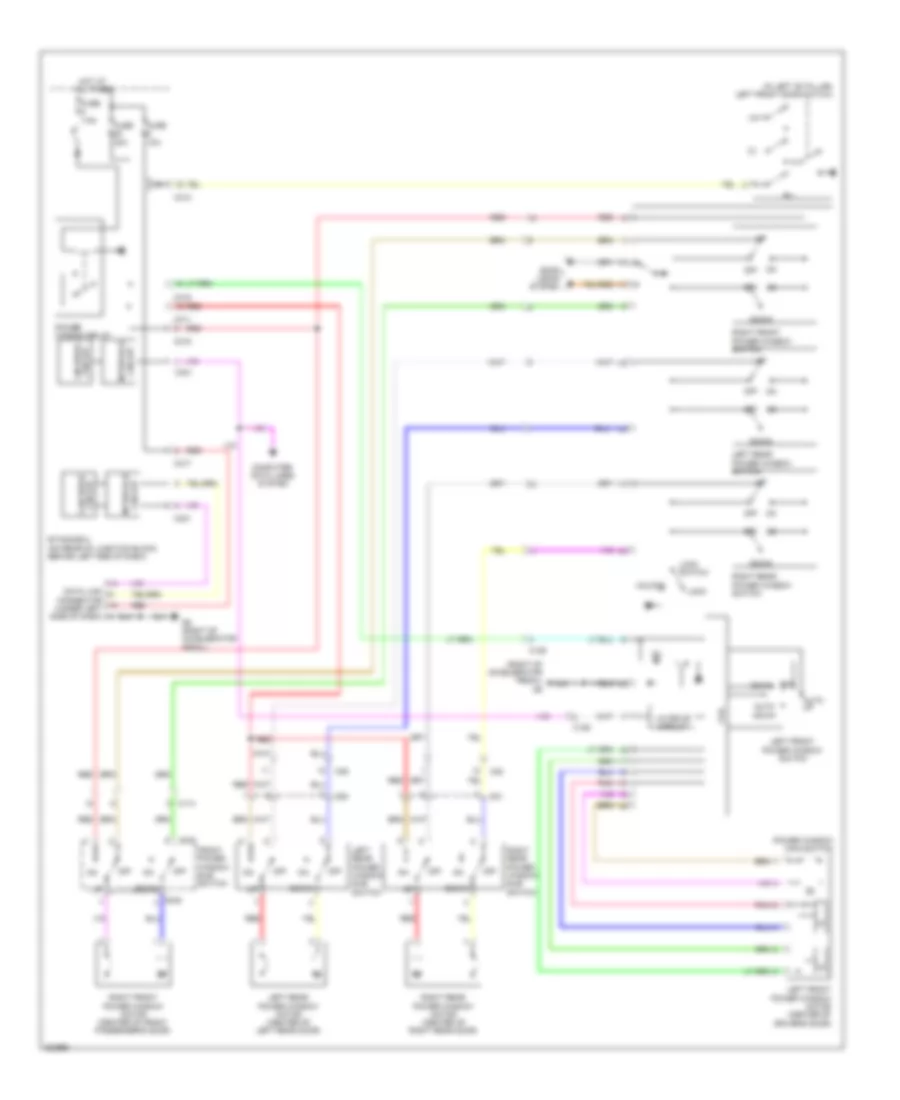 Power Windows Wiring Diagram, Except Evolution for Mitsubishi Lancer Ralliart 2012