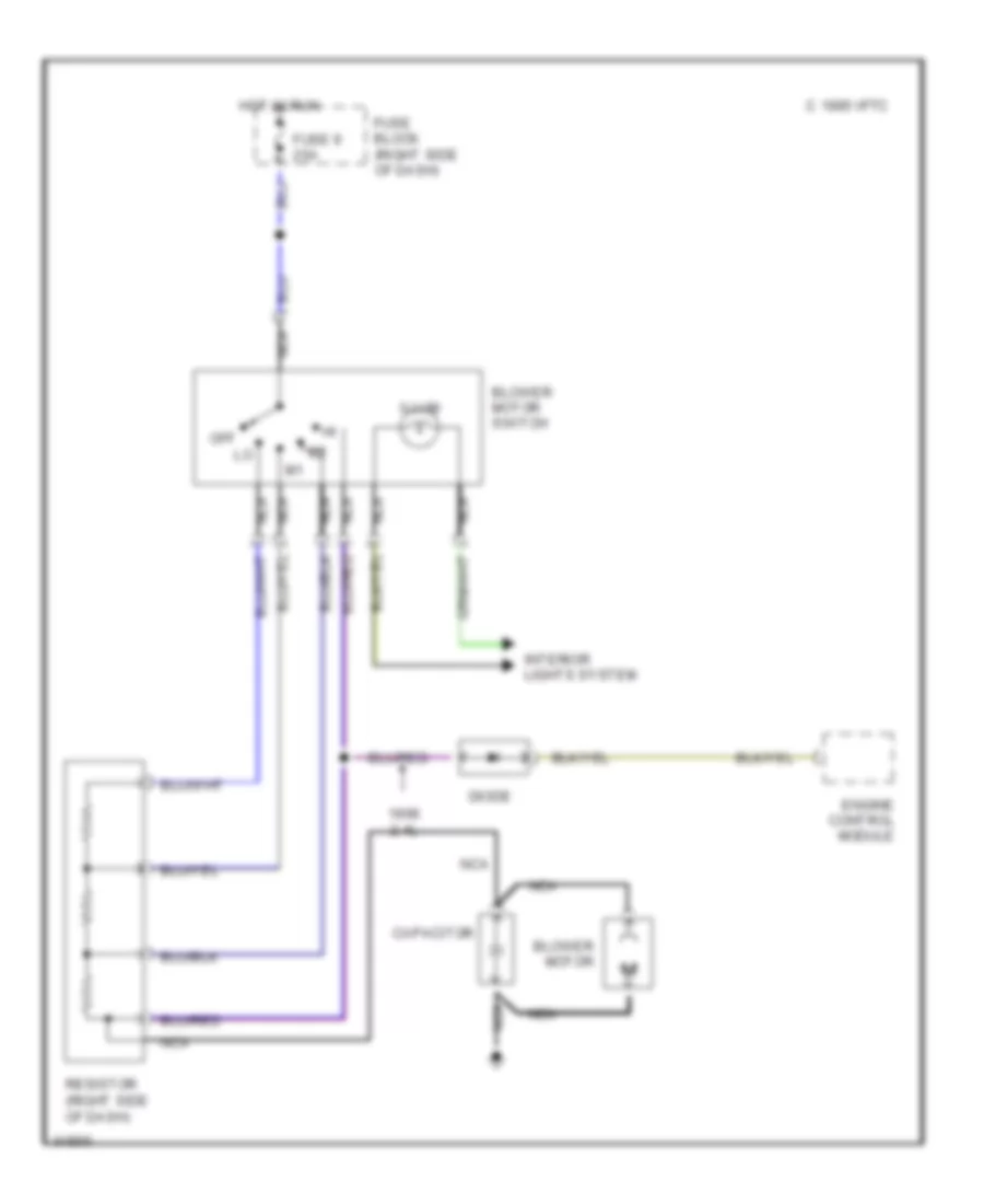 Heater Wiring Diagram for Mitsubishi Pickup Mighty Max 1992