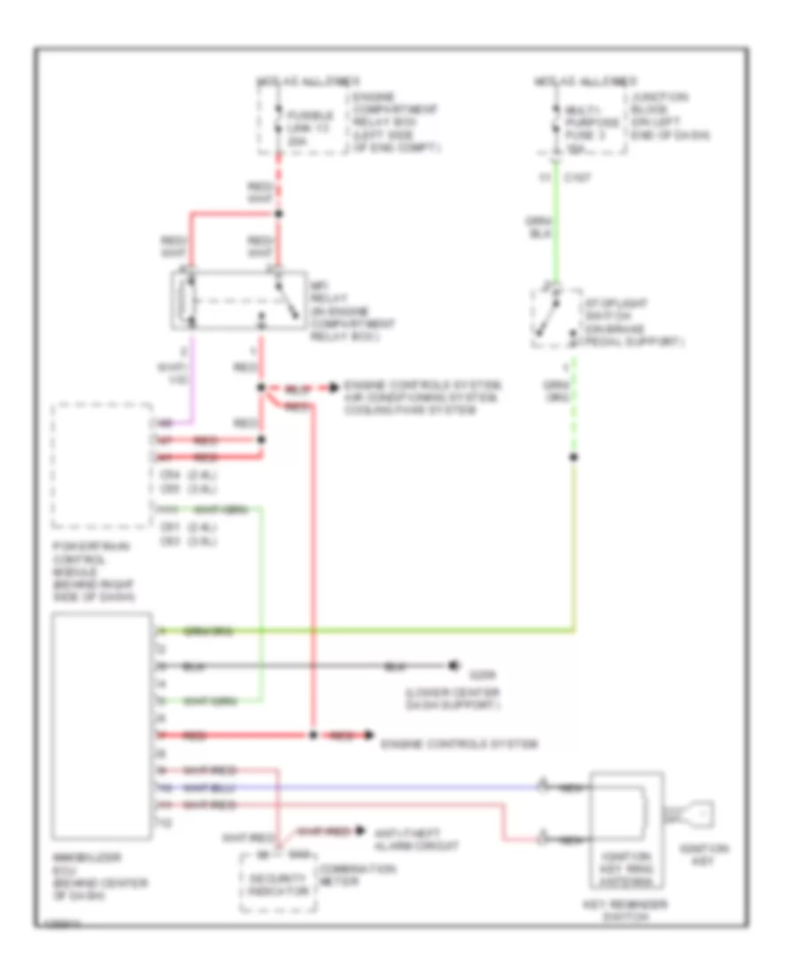 Immobilizer Wiring Diagram, AT for Mitsubishi Eclipse GS 2000