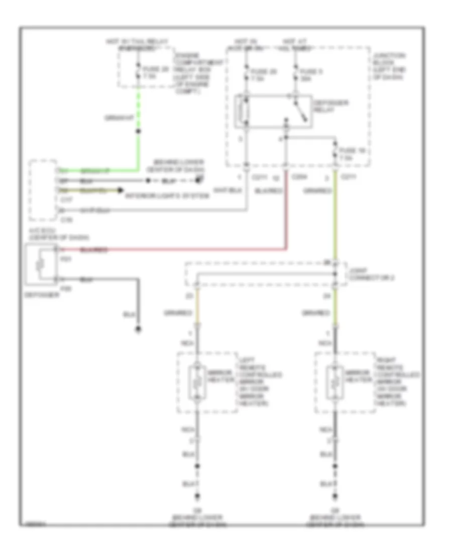 Defoggers Wiring Diagram for Mitsubishi Endeavor Limited 2004