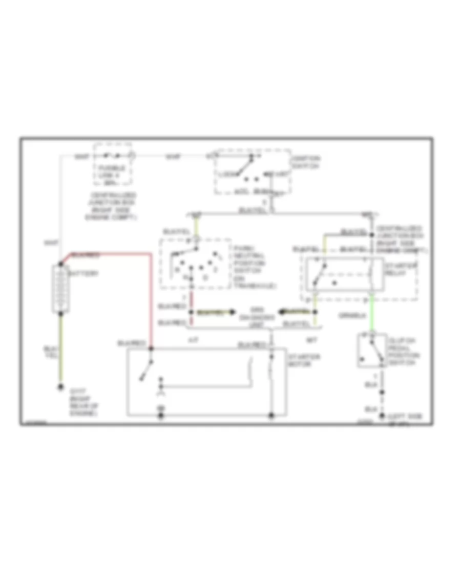 Starting Wiring Diagram, without Anti-theft for Mitsubishi 3000GT SL 1993