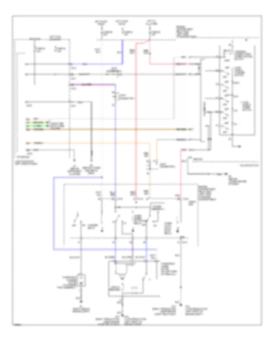 Электросхема передних стеклоочистителей дворников и омывателя лобового стекла для Mitsubishi Endeavor XLS 2004