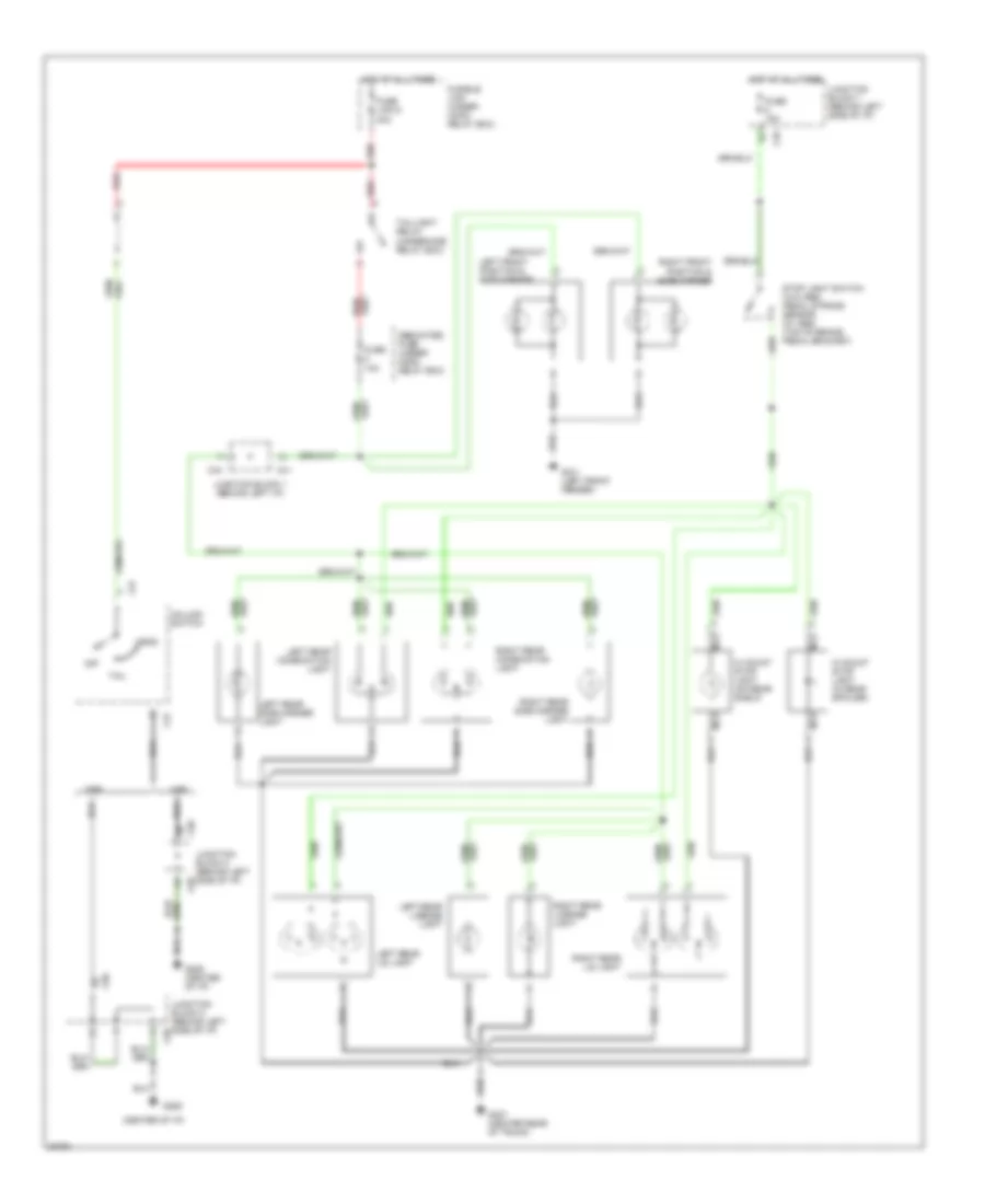 Exterior Lamps Wiring Diagram (1 of 2) for Mitsubishi Galant LS 1995