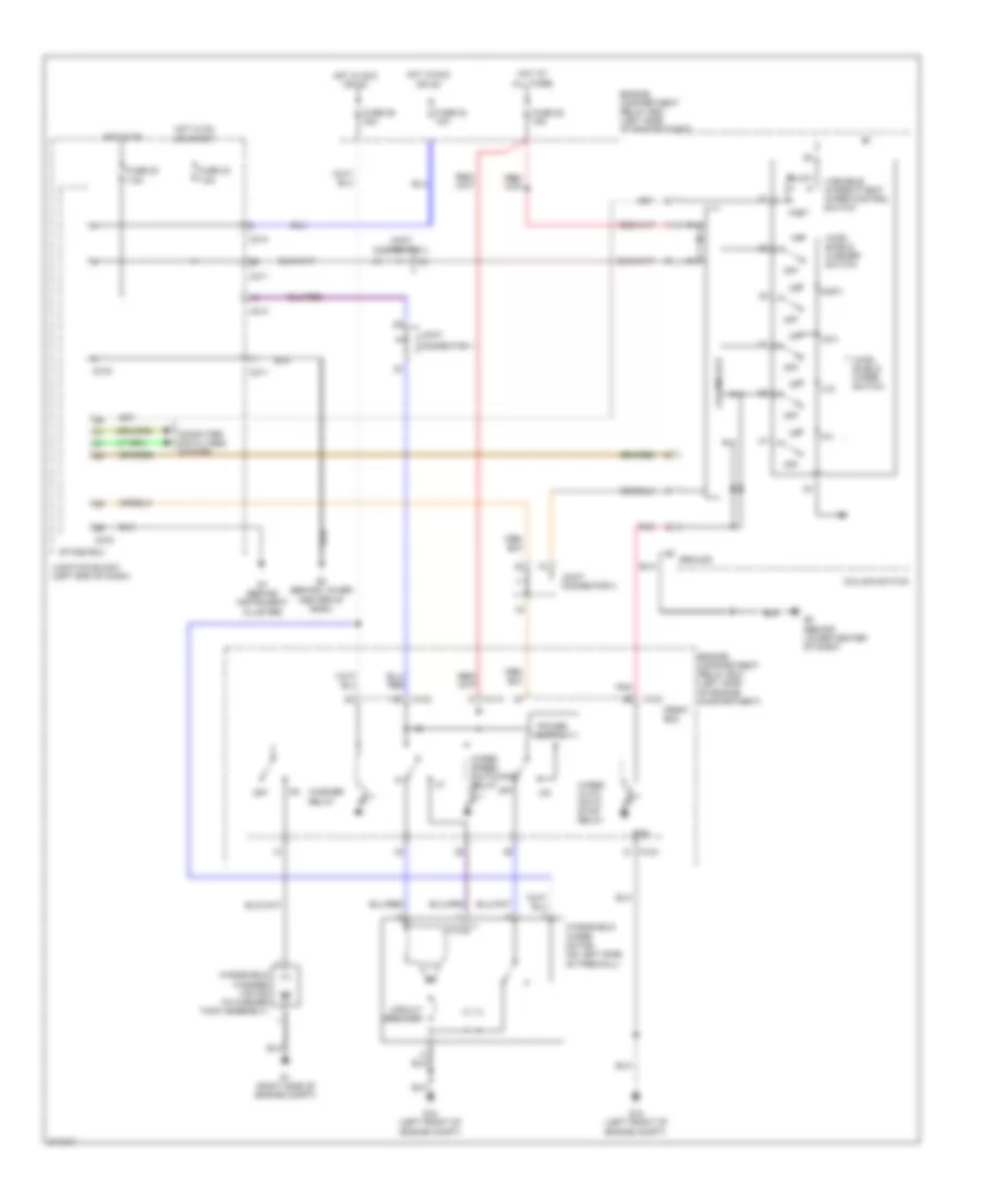 Электросхема передних стеклоочистителей дворников и омывателя лобового стекла для Mitsubishi Endeavor Limited 2005