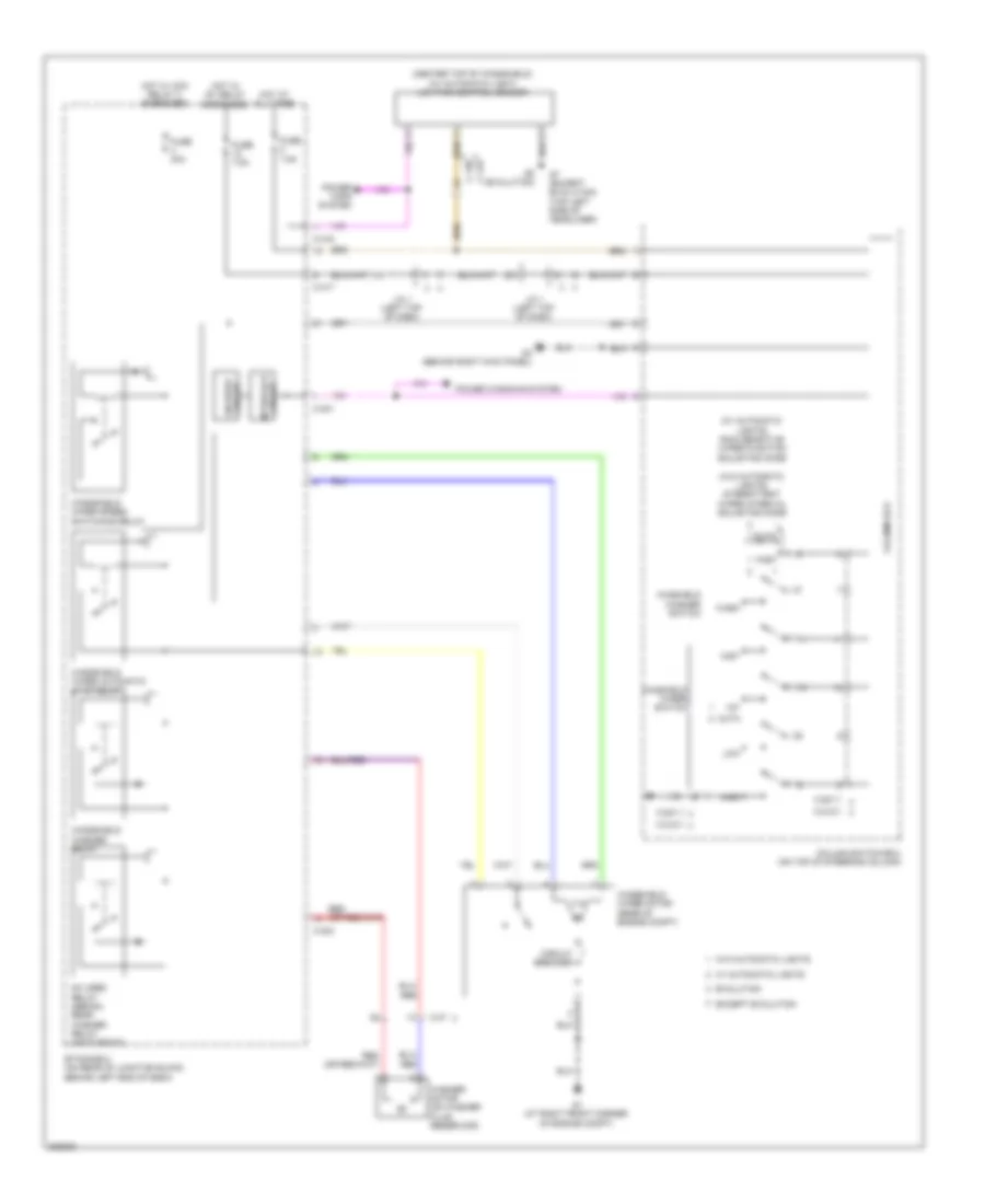 Электросхема передних стеклоочистителей дворников и омывателя лобового стекла для Mitsubishi Lancer Evolution GSR 2013
