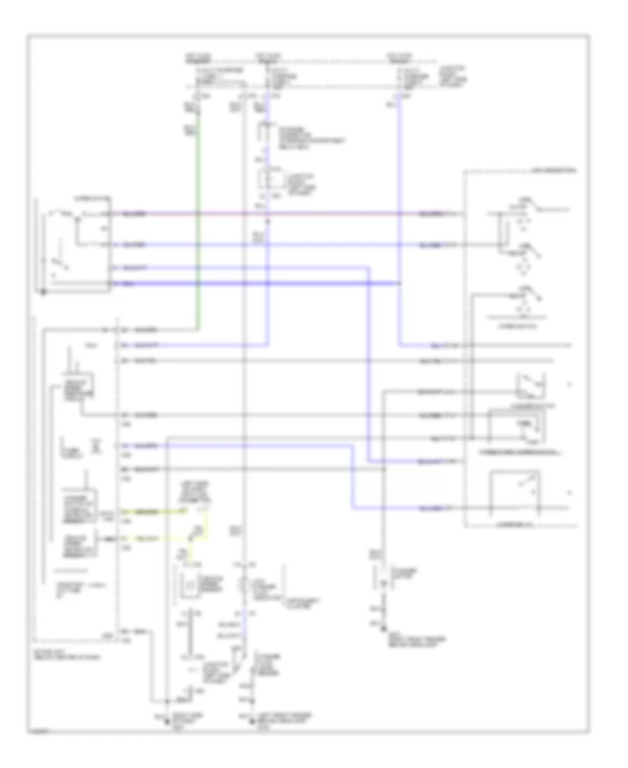 Электросхема передних стеклоочистителей дворников и омывателя лобового стекла для Mitsubishi Diamante LS 1993