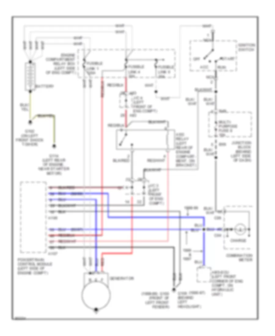 2.0L, Charging Wiring Diagram for Mitsubishi Eclipse GS-T 1997