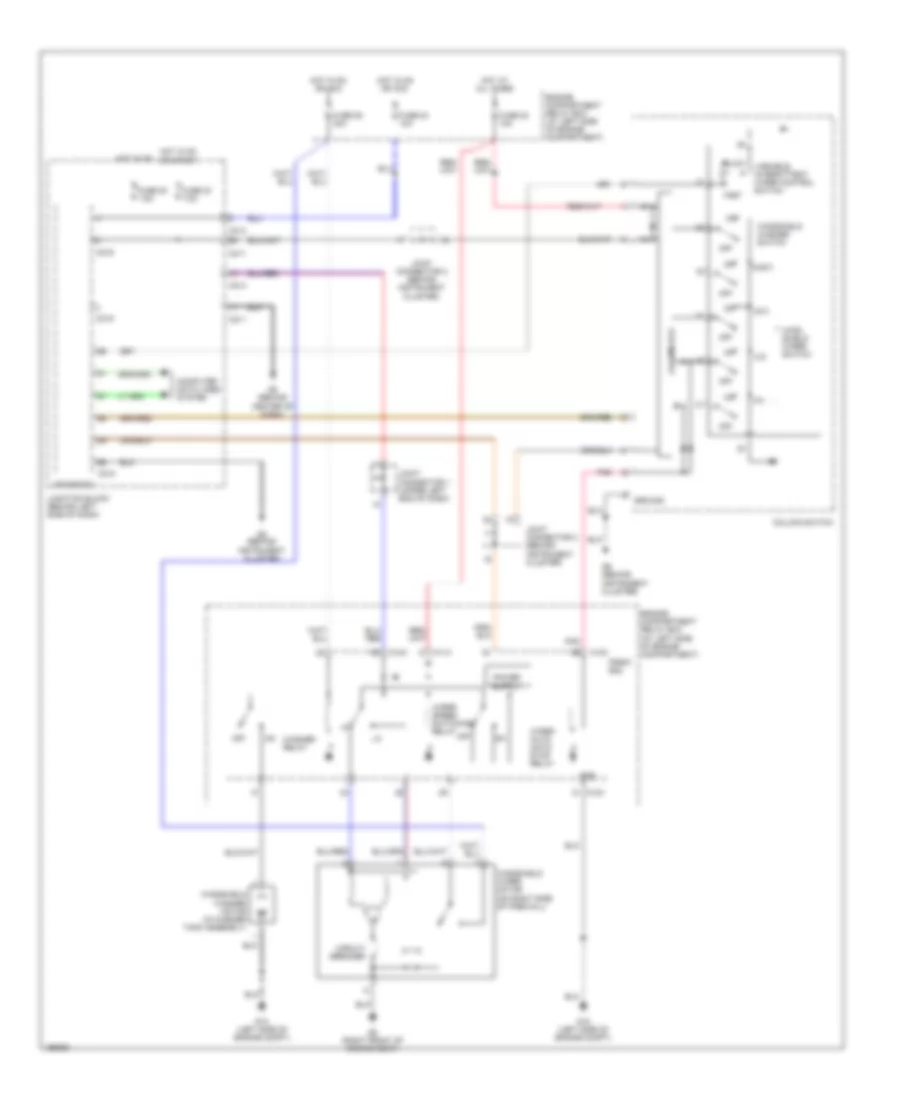 Электросхема стеклоочистителя, дворников и омывателя для Mitsubishi Galant ES 2004