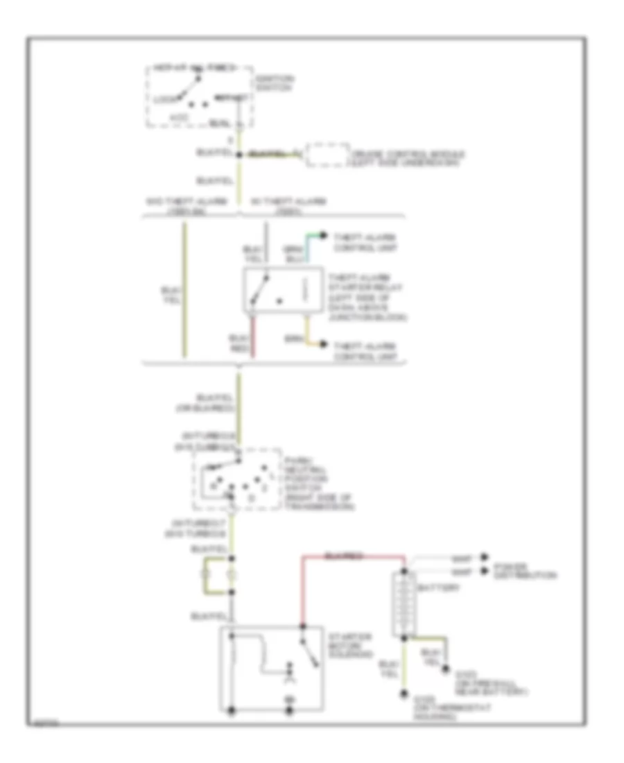 Starting Wiring Diagram, AT for Mitsubishi Eclipse GS 1993
