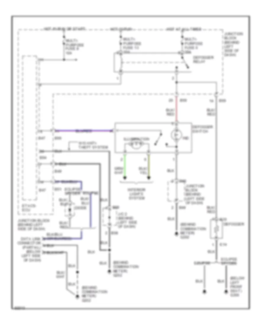 Defogger Wiring Diagram for Mitsubishi Eclipse RS 1997