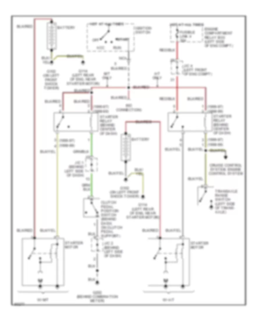 2.0L, Starting Wiring Diagram, without Anti-theft for Mitsubishi Eclipse RS 1997