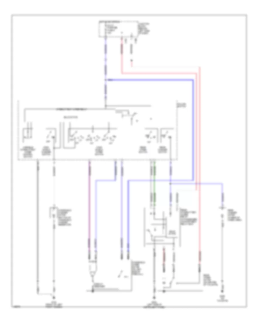 Электросхема стеклоочистителя, дворников и омывателя для Mitsubishi Montero 2000