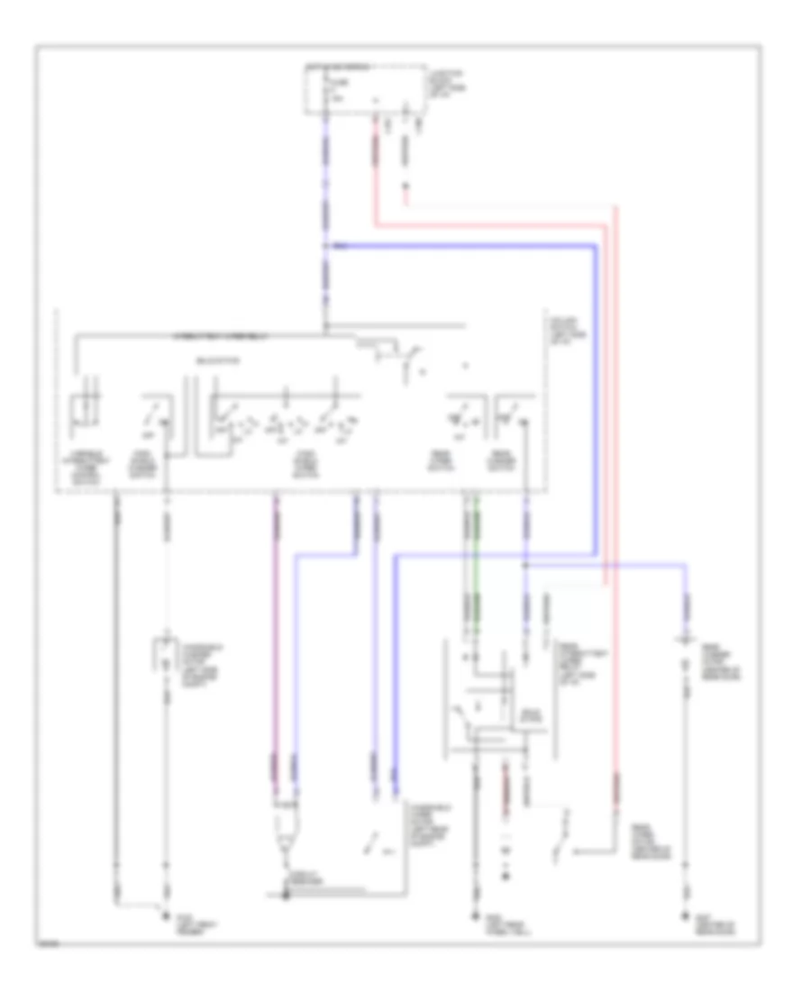 Электросхема стеклоочистителя, дворников и омывателя для Mitsubishi Montero LS 1995