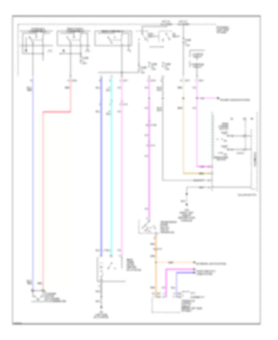 Электросхема заднего стеклоочистителя дворника и омывателя для Mitsubishi Outlander GT 2013