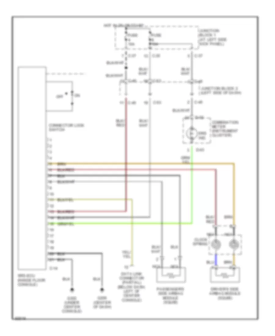 Supplemental Restraint Wiring Diagram for Mitsubishi Galant DE 1997